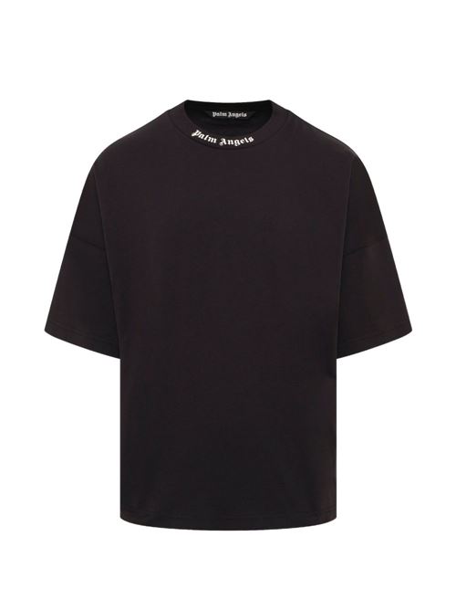 T-shirt Palm Angels da uomo nera con piccolo logo sul petto PALM ANGELS | PAMAA005JR0021003